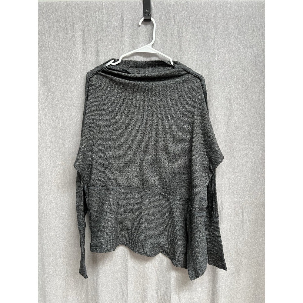 Free People We The Free Londontown Thermal Tunic Top Black Oversized Sz S